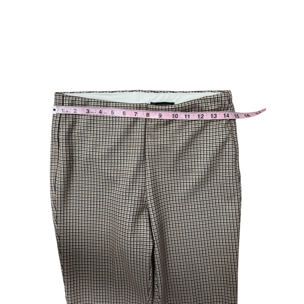 Adrianna Papell Winter Casual Plaid Slim Leg Career Pants Tan Brown Size 8 - Picture 10 of 12